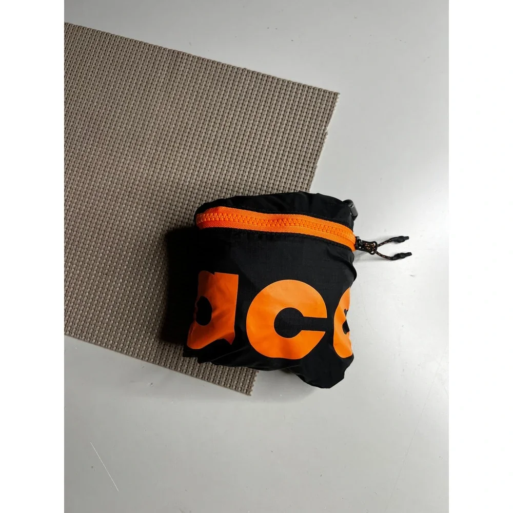 Nike ACG Packable Duffel Bag Black Orange Ripstop Nylon Travel Gym Bag